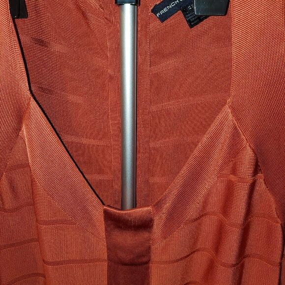 French Connection, Sz 16  Burnt Orange, Short Sleeve. Fall Dress - Picture 4 of 16